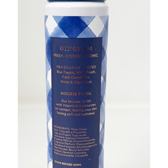 Bath & Body Works Gingham Moisturizing Mousse to Oil NEW! - Picture 2 of 4